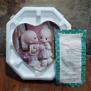 Precious Moments Heart Shaped Words of Love Plate Collection Love Is From Above